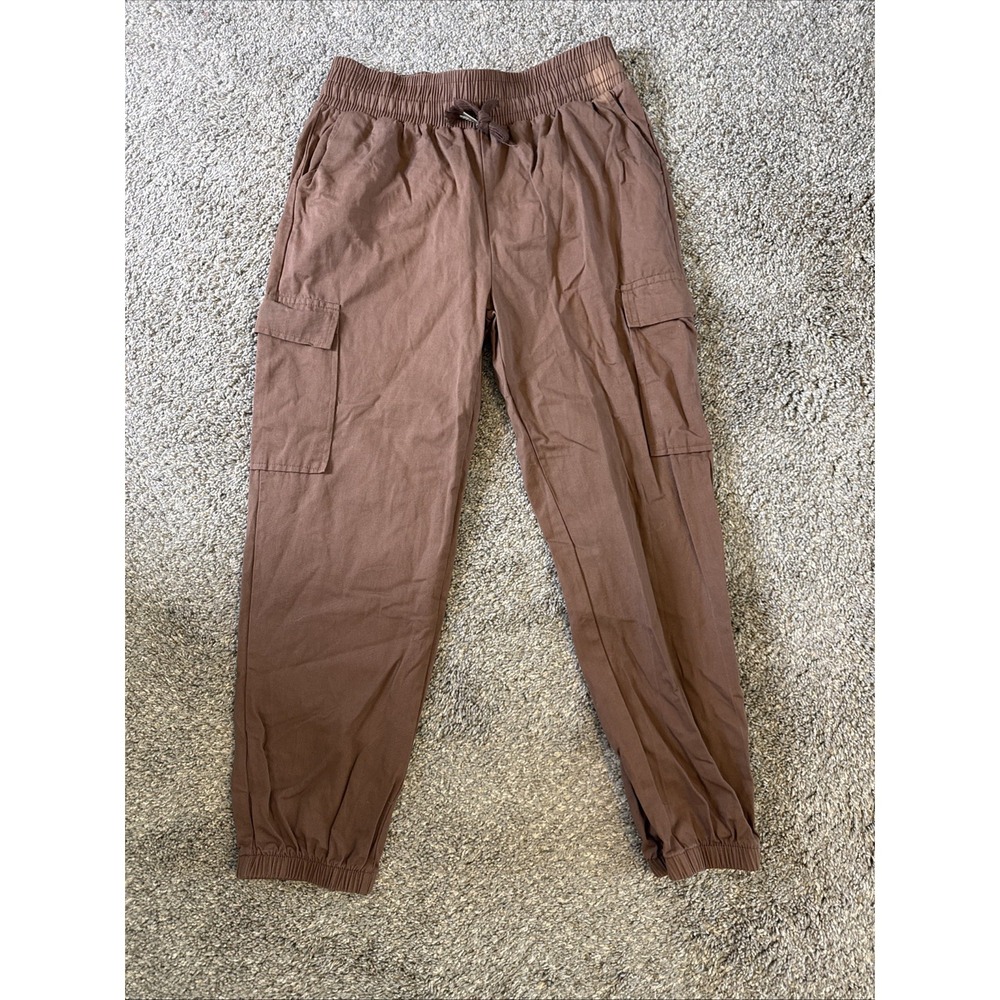 New Mix Women's Cargo Pants Tapered Drawstring Brown Size XL